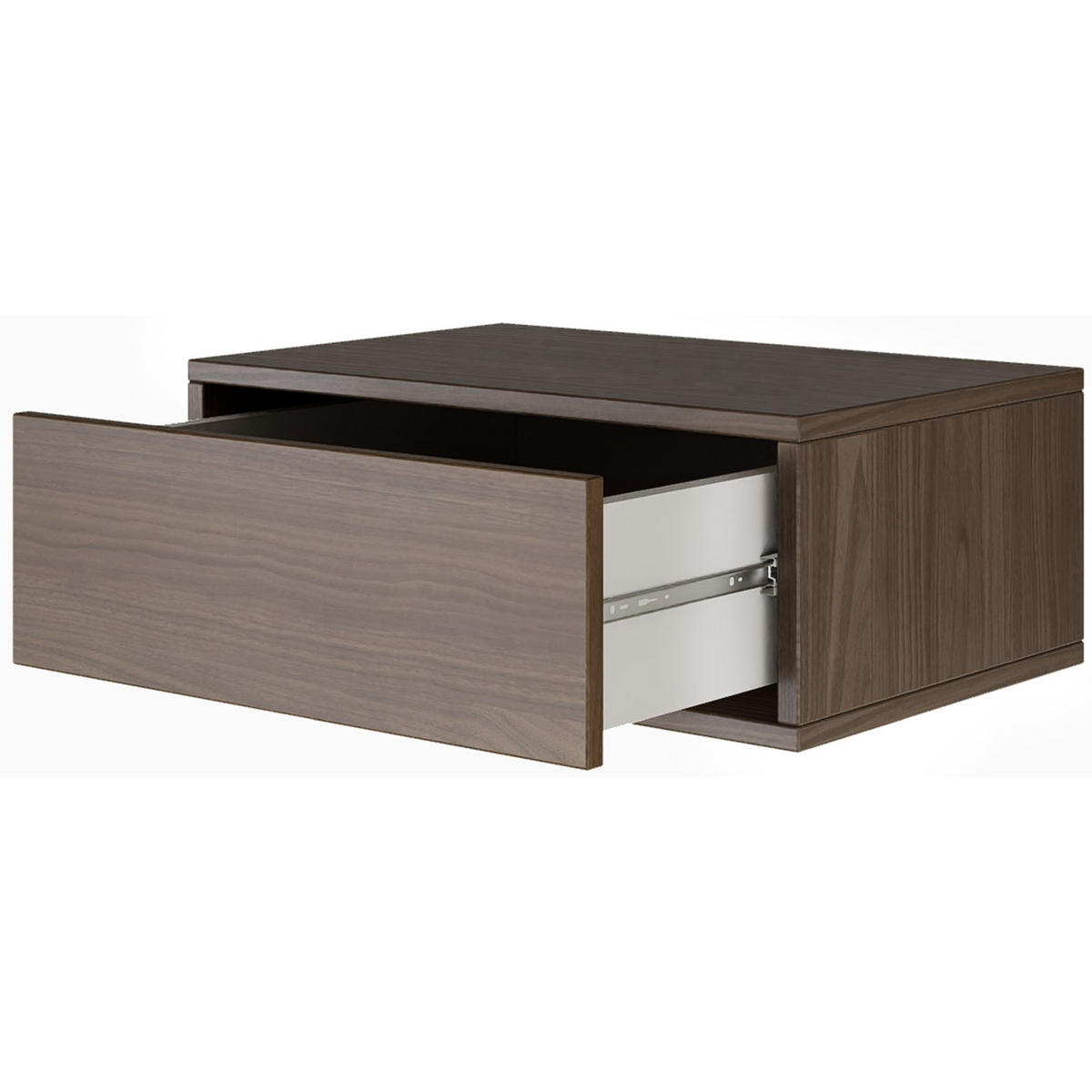 NACHTTISCH hängend Framme Walnuss Holzoptik, 50 cm - Dunkelbraun, Holzwerkstoff (50/20.8/36cm) - Selsey