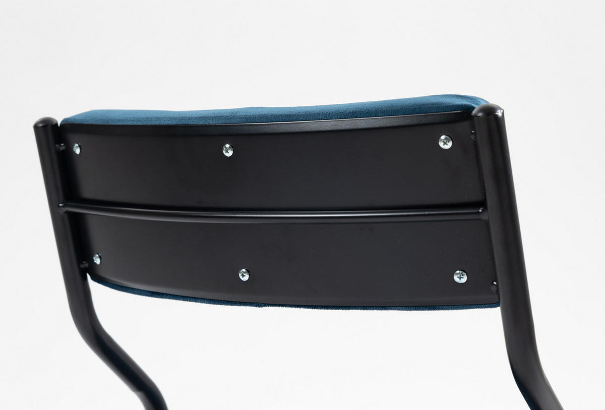 KLAPPSTÜHLE gepolstert 2er-Set Stahl Blau - Blau, Metall (47/80/46cm) - Meubliv