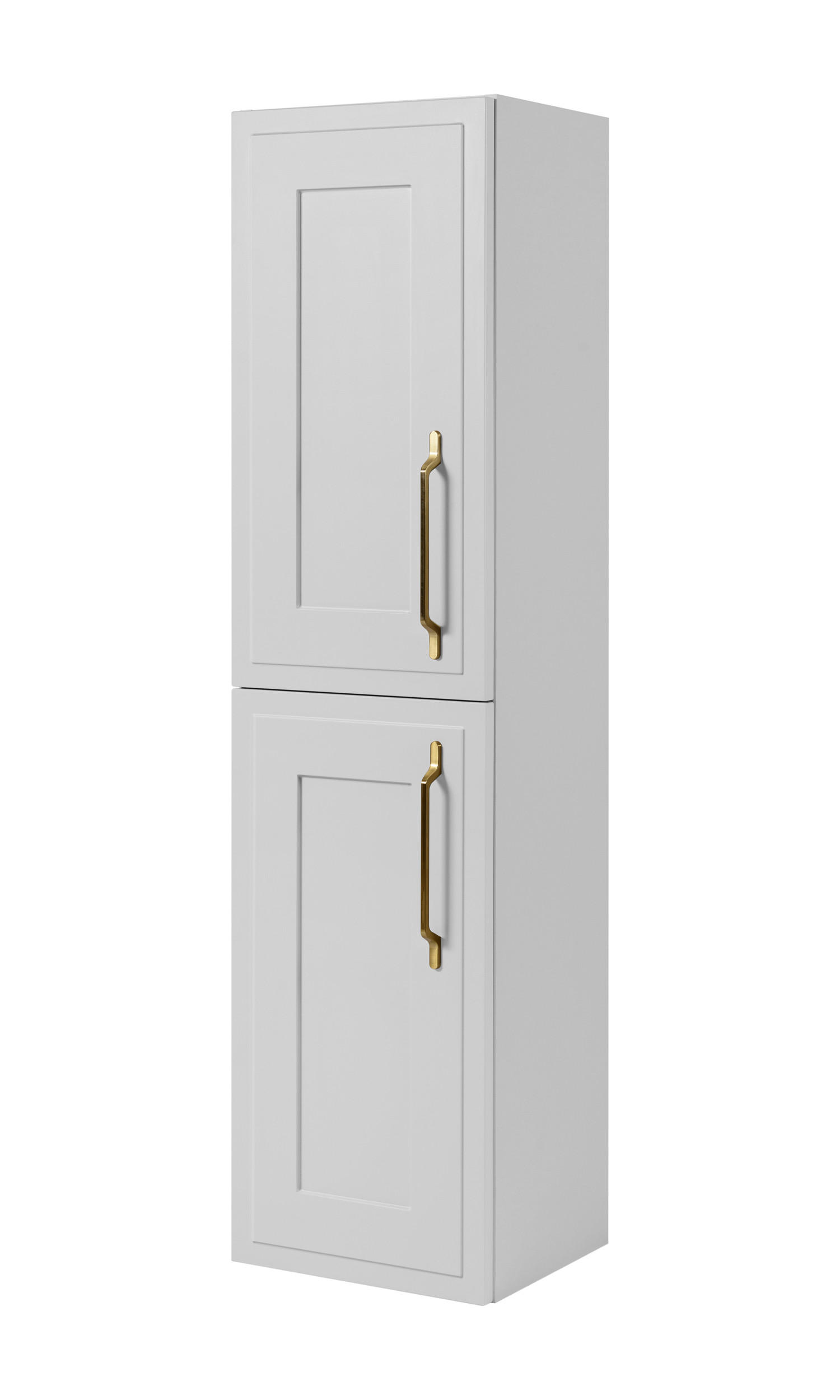 BADEZIMMERSCHRANK, weiß, 35 x 136 x 27 cm, Griff gold - Goldfarben/Weiß, Holzwerkstoff/Metall (35/136/27cm) - 3XE LIVING