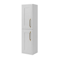 BADEZIMMERSCHRANK, weiß, 35 x 136 x 27 cm, Griff gold - Goldfarben/Weiß, Holzwerkstoff/Metall (35/136/27cm) - 3XE LIVING