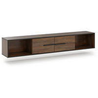 WANDREGAL Felia mit 2 Türen - Walnussfarben/Schwarz, Holzwerkstoff (179/30/29.5cm) - Beautysofa