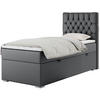 BOXBETT PERA 90/200 Dunkelgrau Kunstleder - H3 - Rechts Seite - Dunkelgrau, Holz/Textil (90/200cm) - MKS