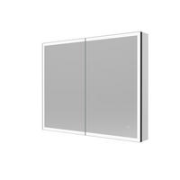 LED-SPIEGEL EVE - Farbe: Schwarz, Größe: 80 x 60 cm - Schwarz, Metall (80/60/13.3cm) - Home Deluxe