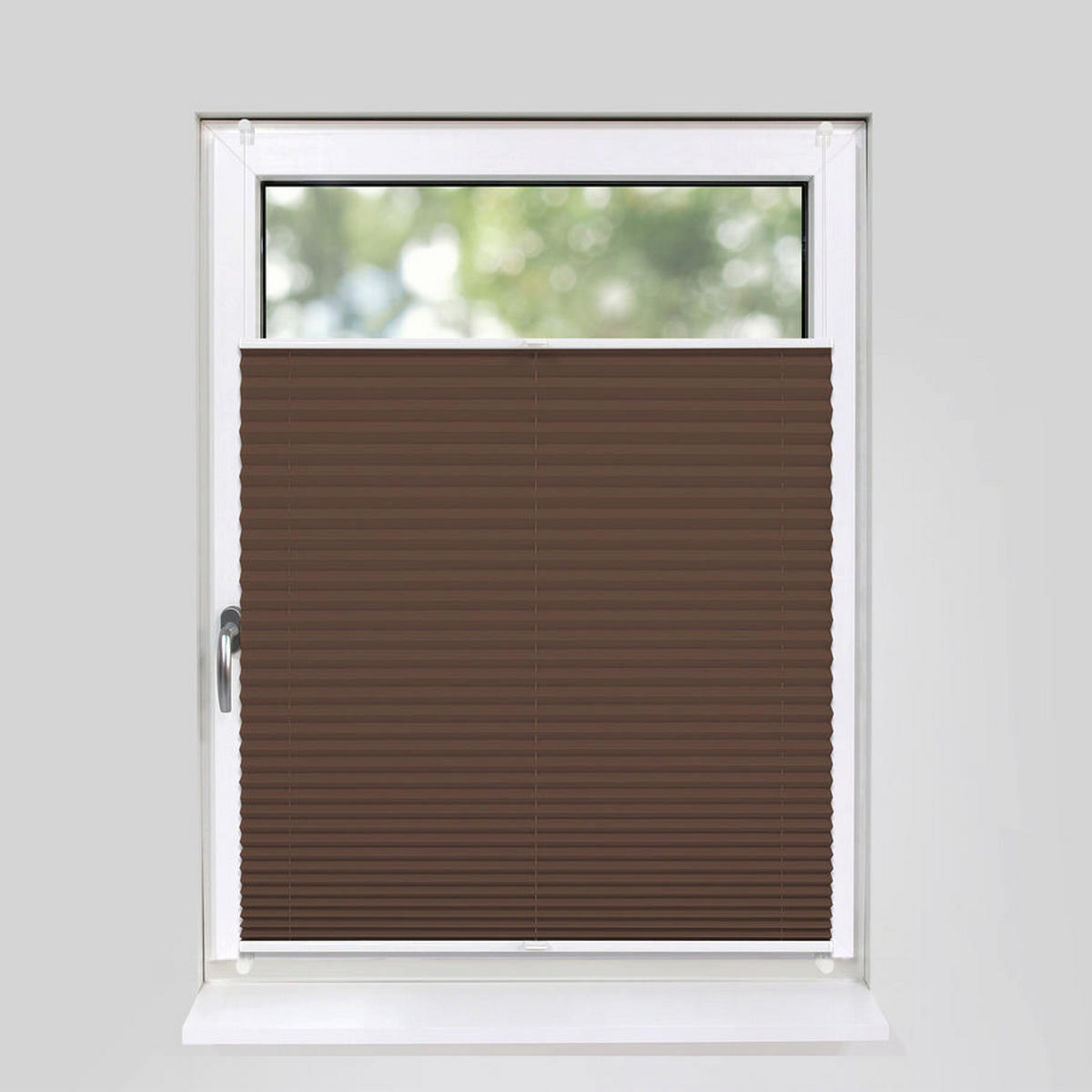 PLISSEE Basic ohne Bohren - Braun, Textil (70/210cm) - Deco-Raum