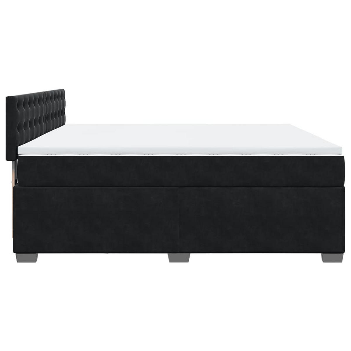 BOXSPRINGBETT 180/200 Cm Schwarz Samt - Schwarz, Textil (180/200cm) - vidaXL