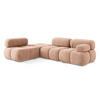 ECKSOFA Links Chenille Stoff Pink - Pink/Koralle, Kunststoff/Textil (190/285cm) - Makamii