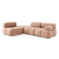 ECKSOFA Links Chenille Stoff Pink - Pink/Koralle, Kunststoff/Textil (190/285cm) - Makamii