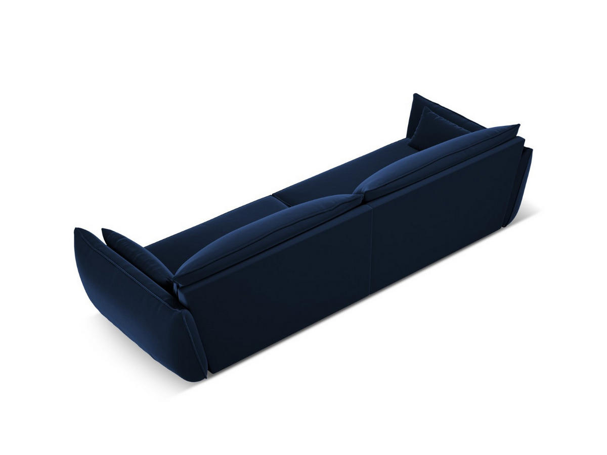 SOFA Kaelle aus Samt königsblau 4 Sitzplätze - Blau, Textil (110/85/248cm) - Micadoni