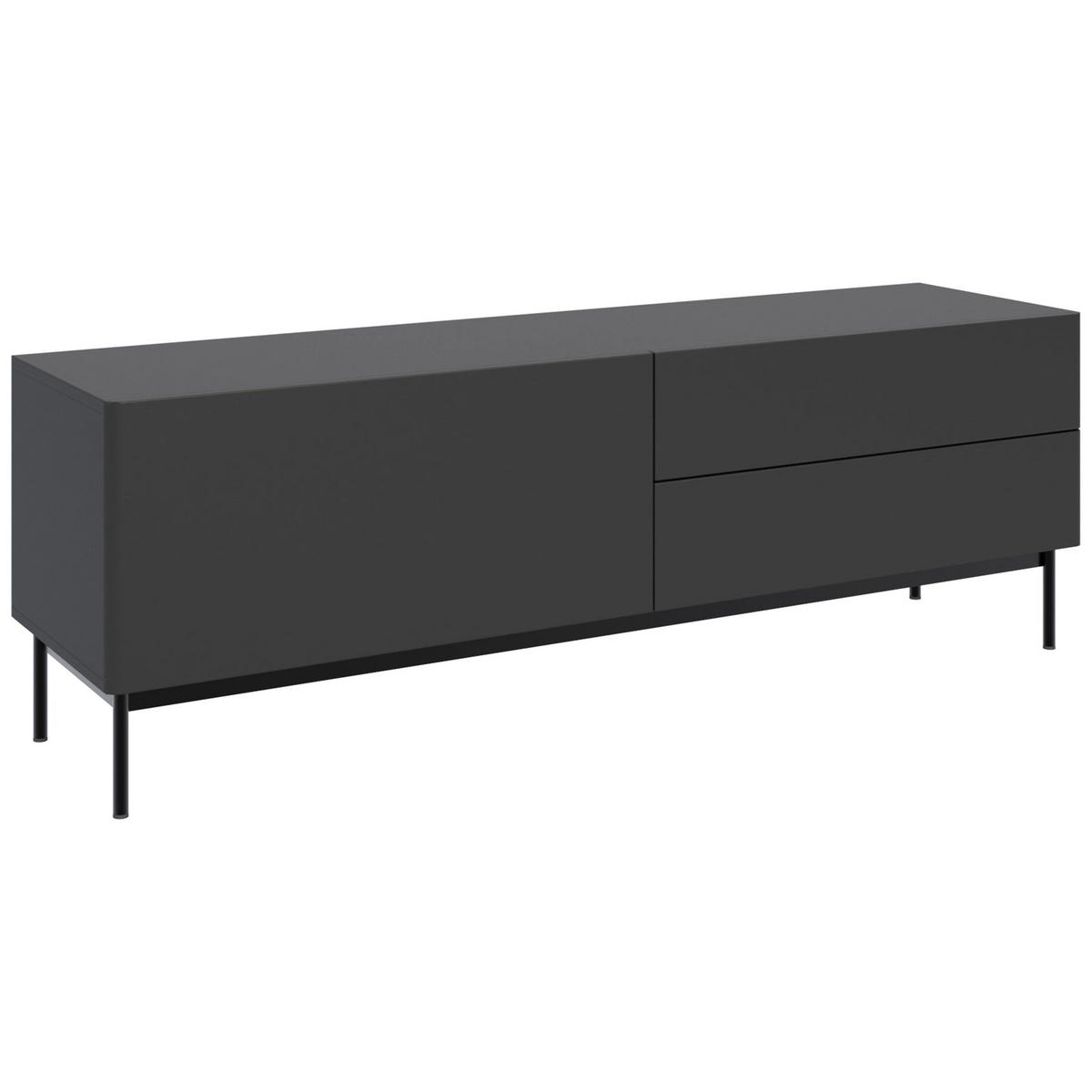 TV-STOLEK Olio Černá 160 cm - černá, kov/kompozitní dřevo (160/52/38.6cm) - Selsey