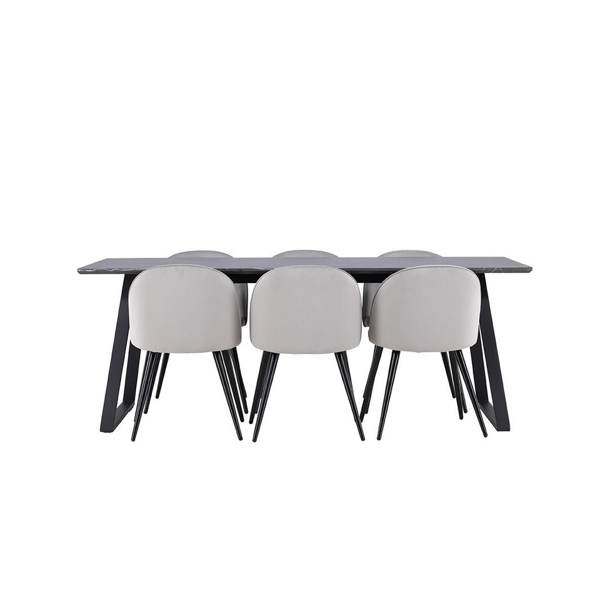 TISCHGRUPPE Grau - Grau, Holzwerkstoff (200/75/90cm) - ebuy24