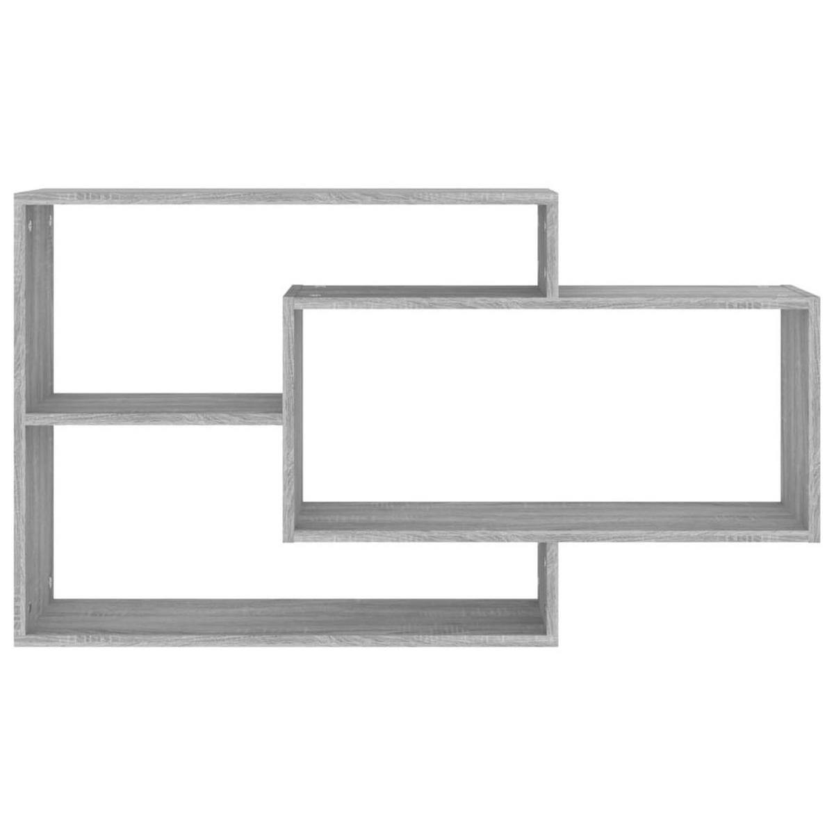 WANDREGAL mit 3 Offenen Fächern 104/20/58,5 cm aus Holzwerkstoff Grau Sonoma Dekor - Silbereichenfarben, Holz (104/58.5/20cm) - vidaXL