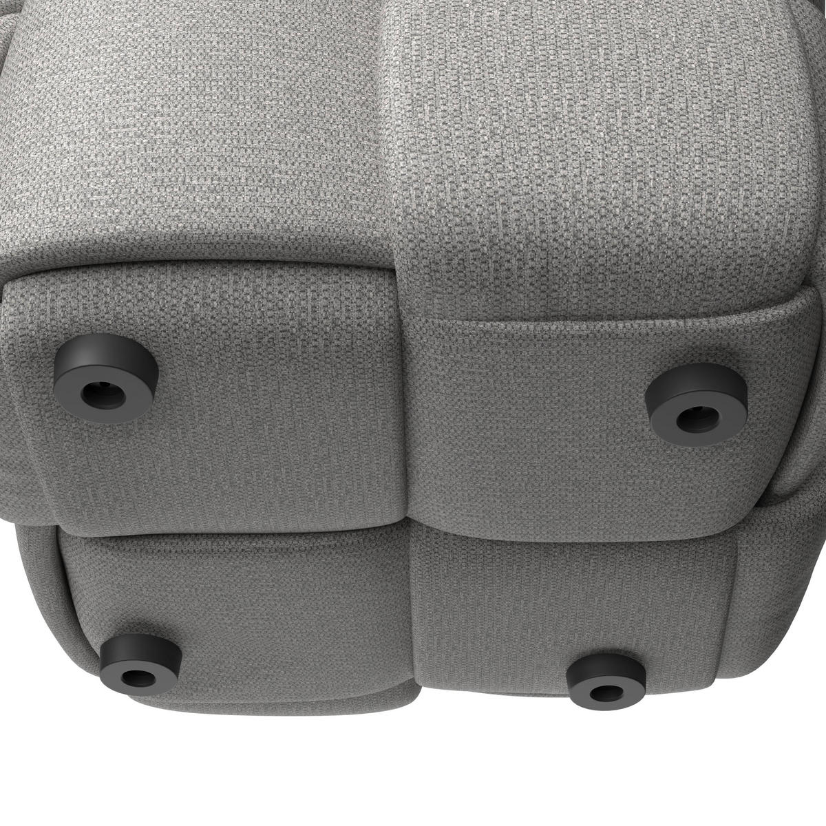 HOCKER Ella Grau Bouclé - Grau, Holz (45/45/45cm)