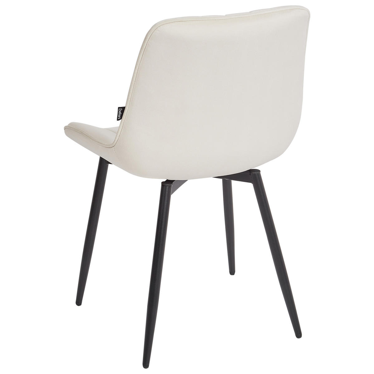 ESSZIMMERSTUHL 2er-Set Samtstoff Helles Beige Dubrovnik - Creme/Schwarz, Textil (53/81/58cm) - Beliani