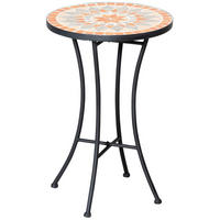 LOUNGETISCH 35,5/35,5/53,5 cm schwarz aus Metall mit Mosaikmuster - Naturfarben, Metall (35.5/35.5/53.5cm) - OKWISH