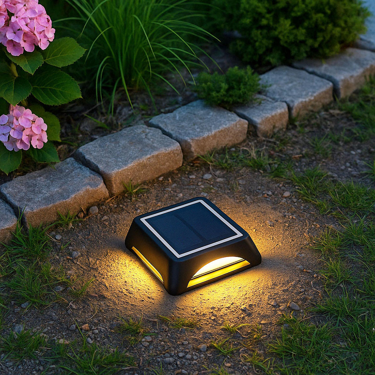 LED AUSSENLEUCHTE Kunststoff Schwarz - Schwarz, Kunststoff (14/14/3.6cm) - Globo Lighting