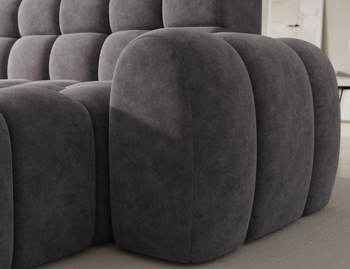 ECKSOFA Lorveno R - Grau (Aura 04) - Grau, Holzwerkstoff (283/165cm)