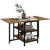 ESSTISCH klappbar, Spanplatte, Braun - Braun, Kunststoff (140/80/75cm) - HOMCOM