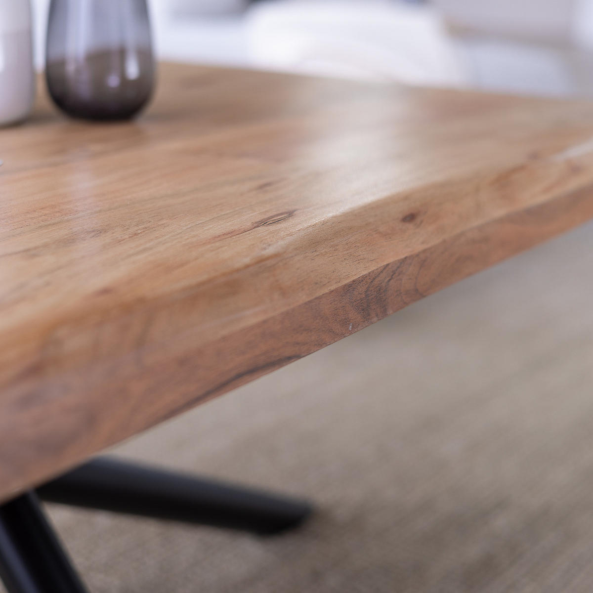 HOME24 Couchtisch KHENO - Schwarz, Holz/Metall (70/120/45cm) - home24
