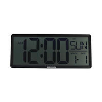 WANDUHR Retro LCD 34.8/34.8/14.8 cm - Schwarz, Kunststoff (34.8/14.8/34.8cm) - Karlsson