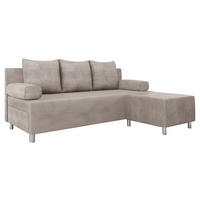 SCHLAFSOFA Dover Cord mit Polsterhocker - Chromfarben/Sahara, Holz/Kunststoff (192/80cm) - MIRJAN24