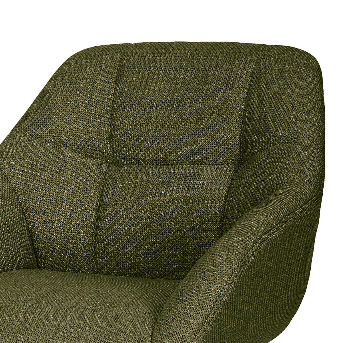 POLSTERSTUHL - 2er-Set - Leinen / Eisen - Grün, Textil/Metall (57/83/65cm) - home24