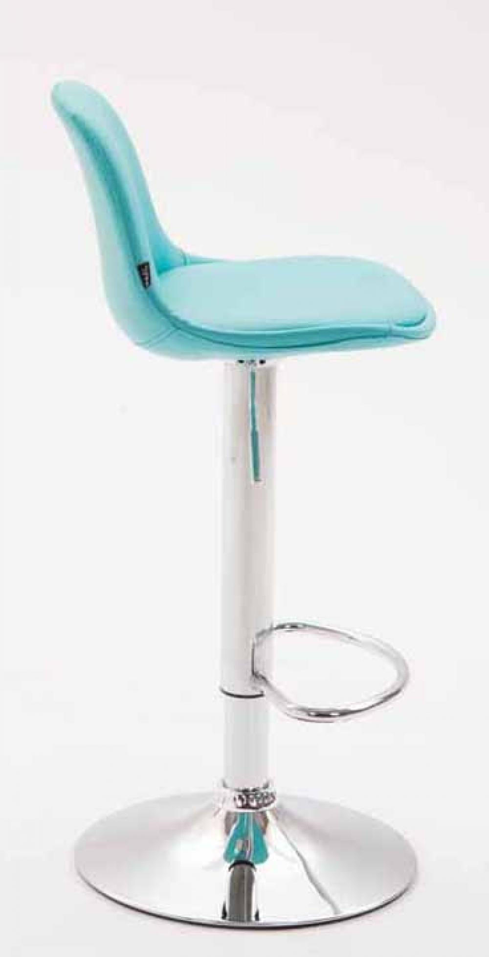 BARHOCKER 2er Set Lederlook blau - Chromfarben/Blau, Textil/Metall (39/82/39cm) - CLP