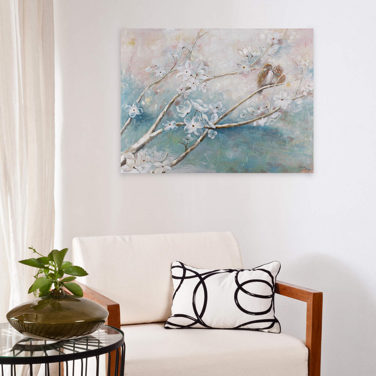 ACRYLBILD HANDGEMALT 120/90 cm - Blau, Holz/Textil (120/90cm) - KUNSTLOFT