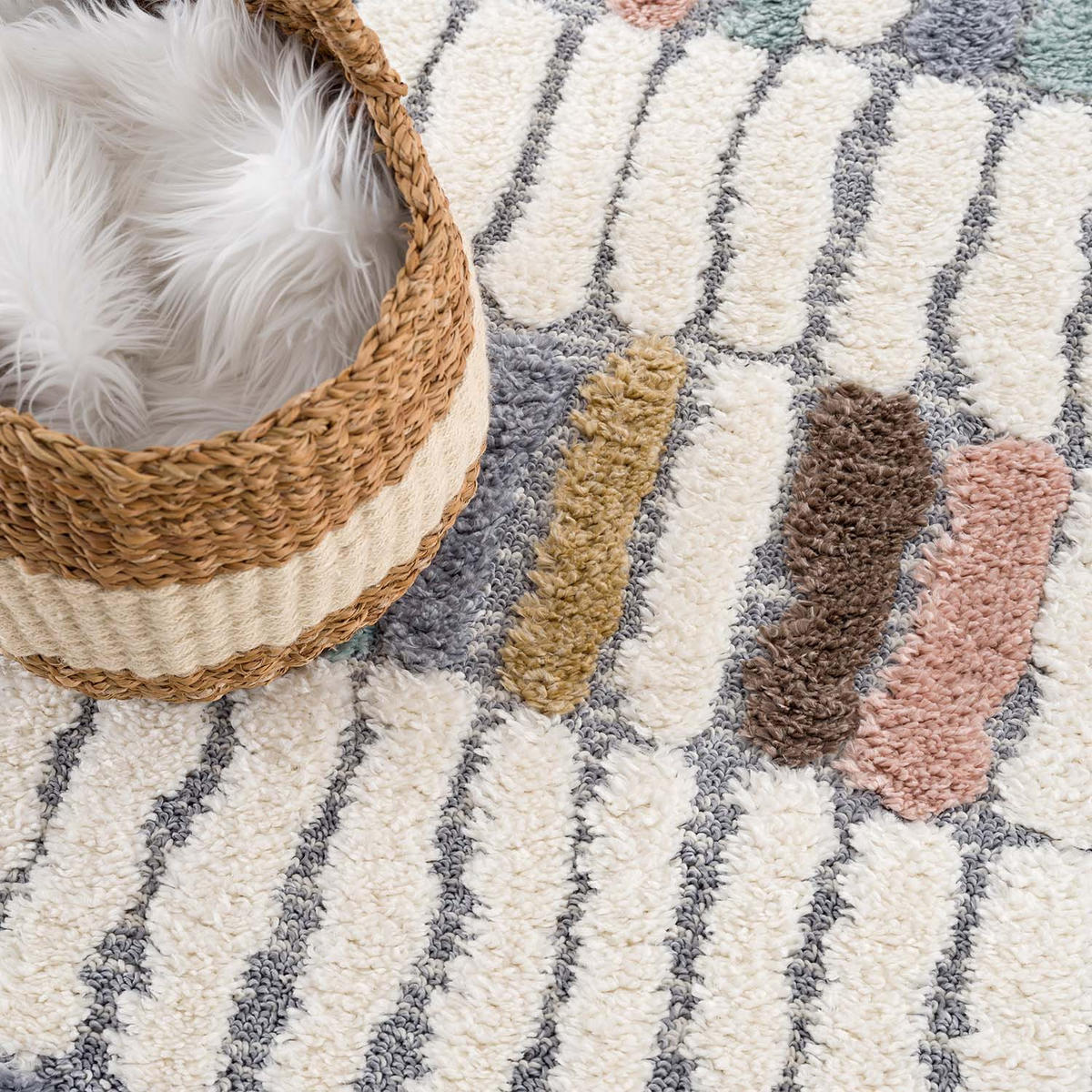 HOCHFLOR-TEPPICH Focus 3032 Multi 160 cm Rund - Multicolor, Textil (160/160cm) - carpet city