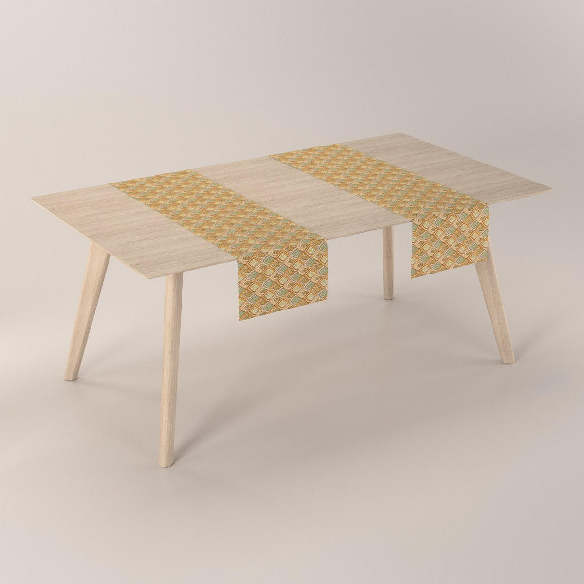 TISCHLÄUFER Intenso Premium, gold und grün, 40x130 cm - Beige, Textil (40/130cm) - Dekoria