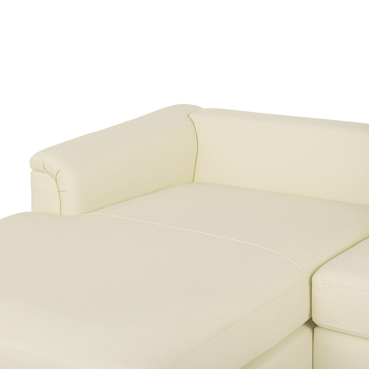 ECKSOFA linksseitig mit Ottomane Leder Beige Oslo - Beige, Leder (270/151cm) - Beliani