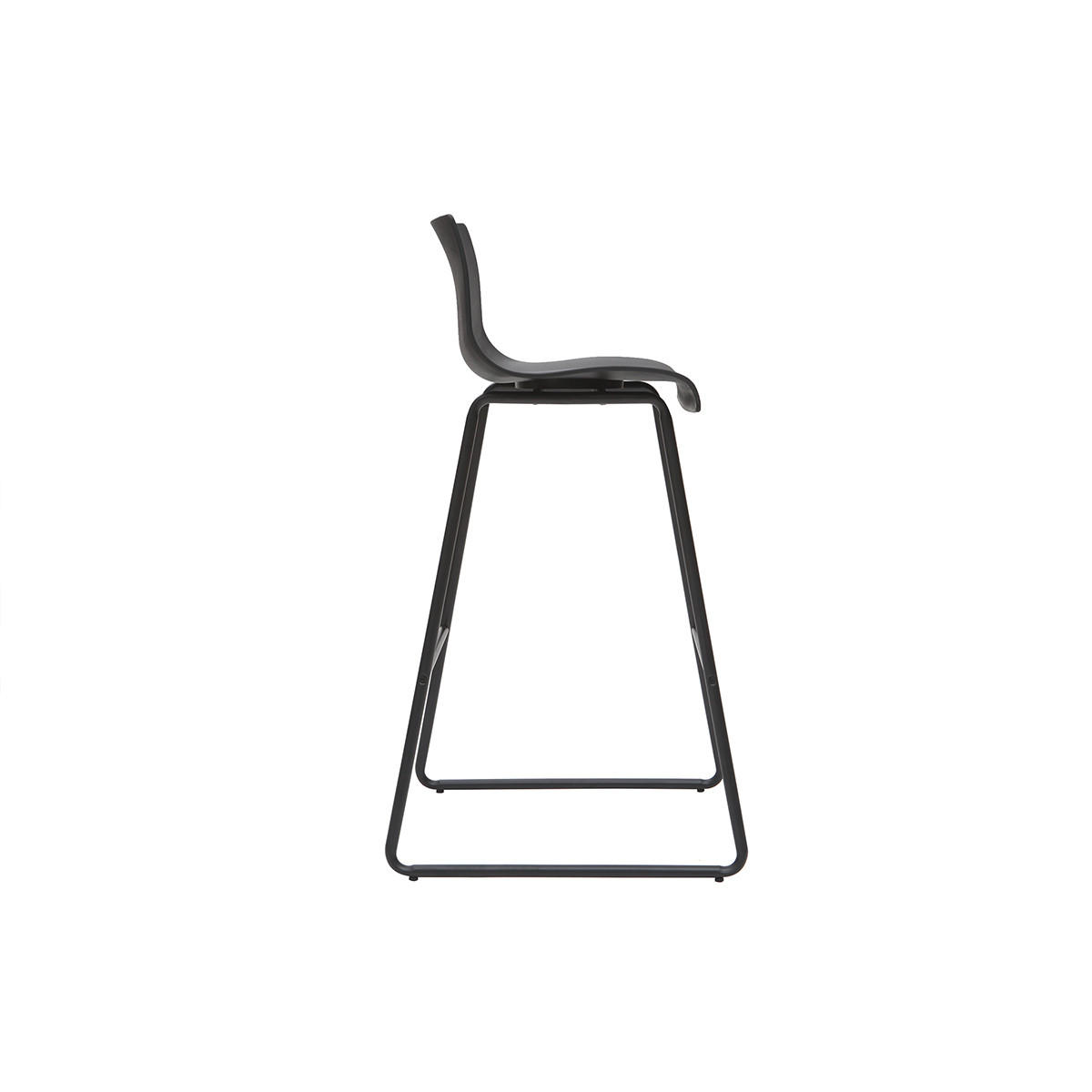 BARHOCKER Design Schwarz 76 cm 2er-Set ONA - Schwarz, Kunststoff (55/100/47cm) - Miliboo