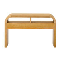 KONSOLENTISCH aus MDF 120x35,5x76,5 cm Natur mit 2 Schubladen, offenen Fächern und verstellbaren Füßen - Naturfarben, Holzwerkstoff (35.5/120/76.5cm) - Modfu