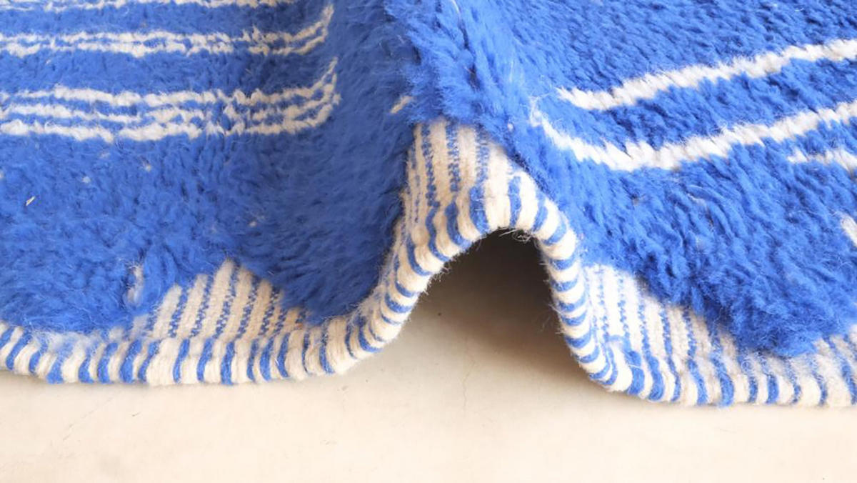 BERBERTEPPICH aus Marokko aus reiner Wolle 200x 300 cm - Blau, Naturmaterialien (200/300cm) - AFK Living