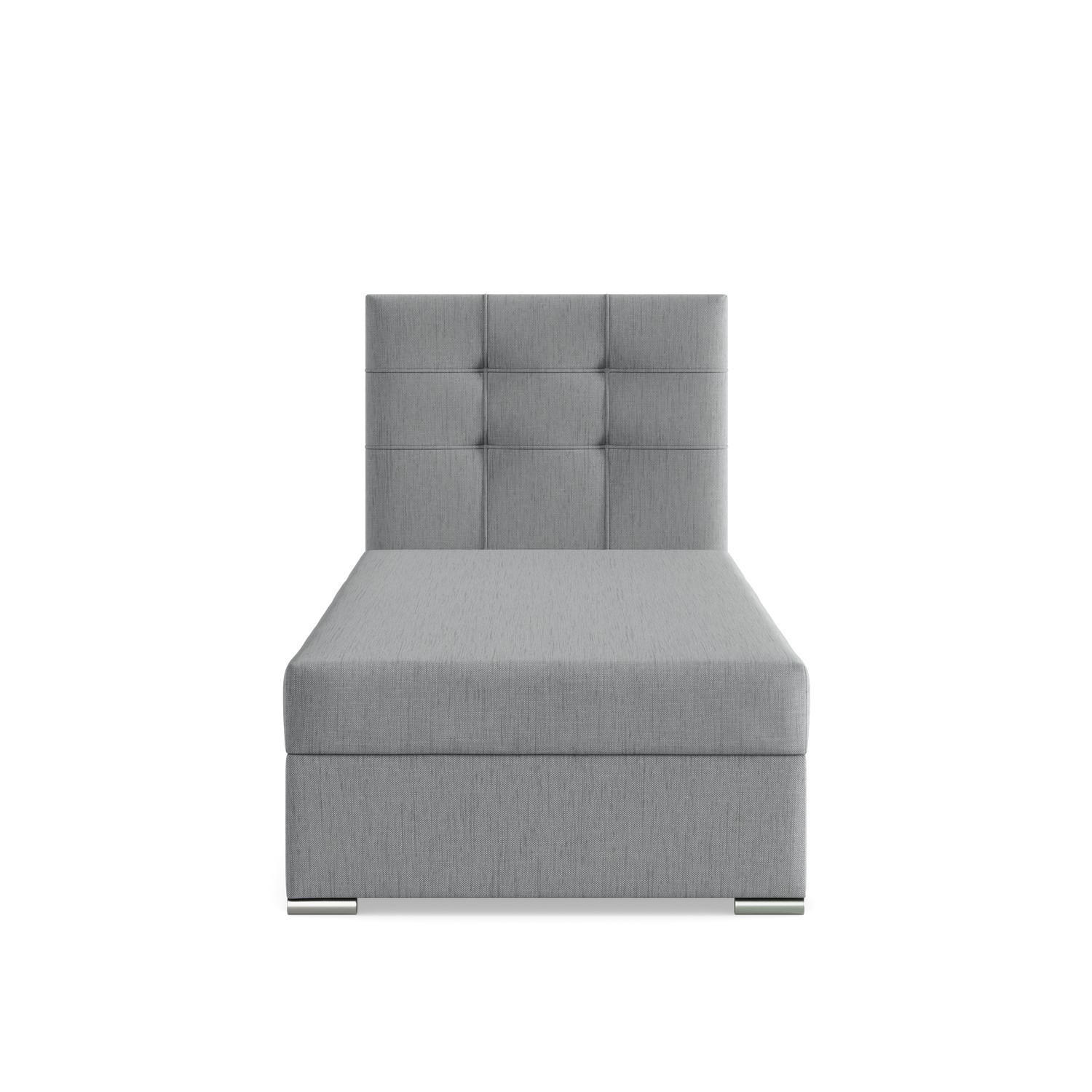 BOXBETT MIT KOPFTEIL 90x200 ELDA, Grau - Hellgrau, Textil (90/200cm) - Mebligo