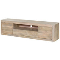 TV-BOARD Mango 200x45x50 weiß lackiert TORONTO #351 - Weiß, Holz (200/50/45cm) - Massivmoebel24