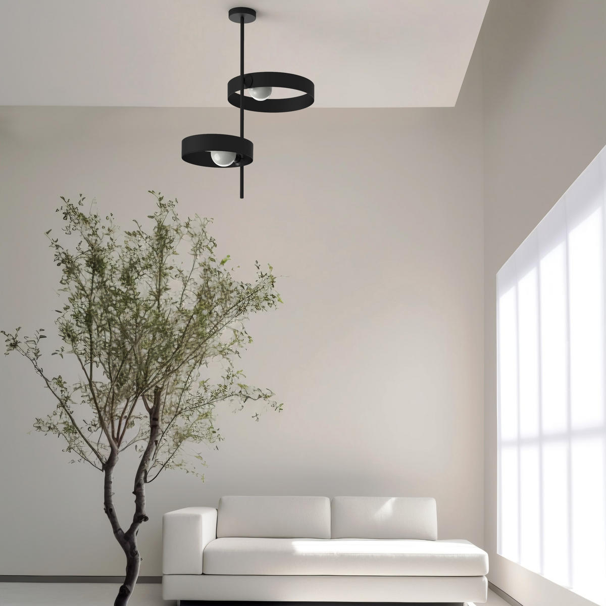 DECKENLEUCHTE - Schwarz, Metall (40/70/80cm) - Lumicom