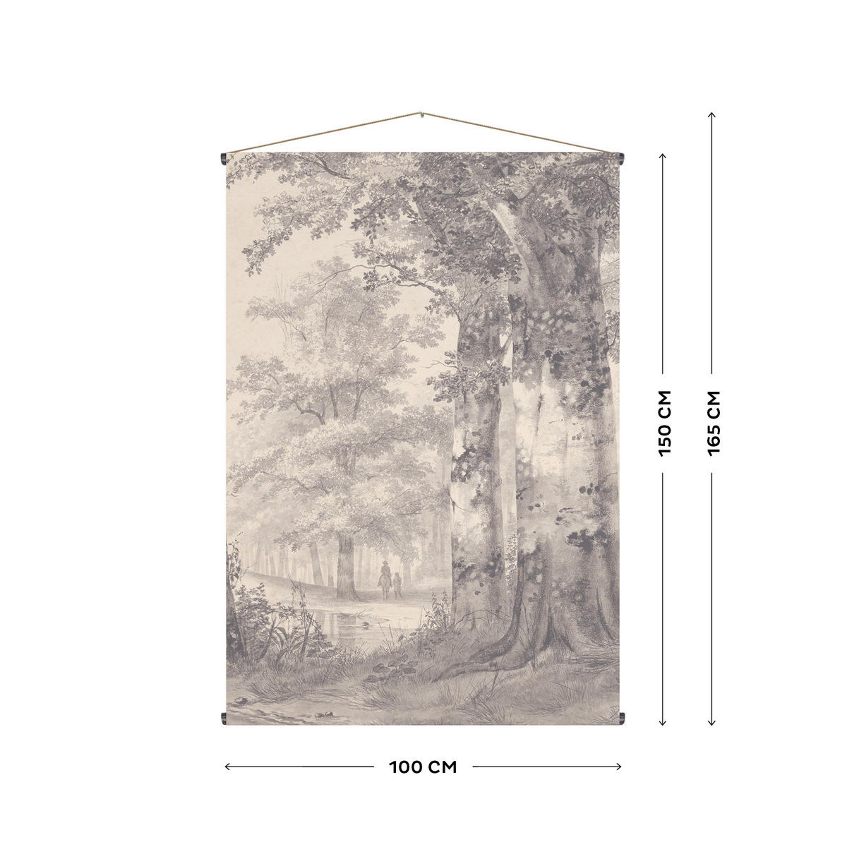 WANTTEPPICH Waldausflug 150x100 - Beige/Grau, Textil (100/1cm) - Art for the Home