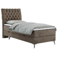BOXBETT MILEN 90/200 Braun Velvet - H3 - Links Seite - Braun, Holz/Textil (90/200cm) - MKS