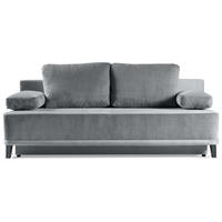 SCHLAFSOFA 3-Sitzer Riso mit Bettkasten, Grau - Schwarz/Grau, Textil (200/91/90cm) - Beautysofa
