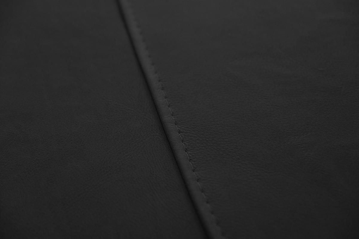 HOCKER DAVITO Schwarz Leder - Schwarz, Leder (102/46/65cm) - KAWOLA