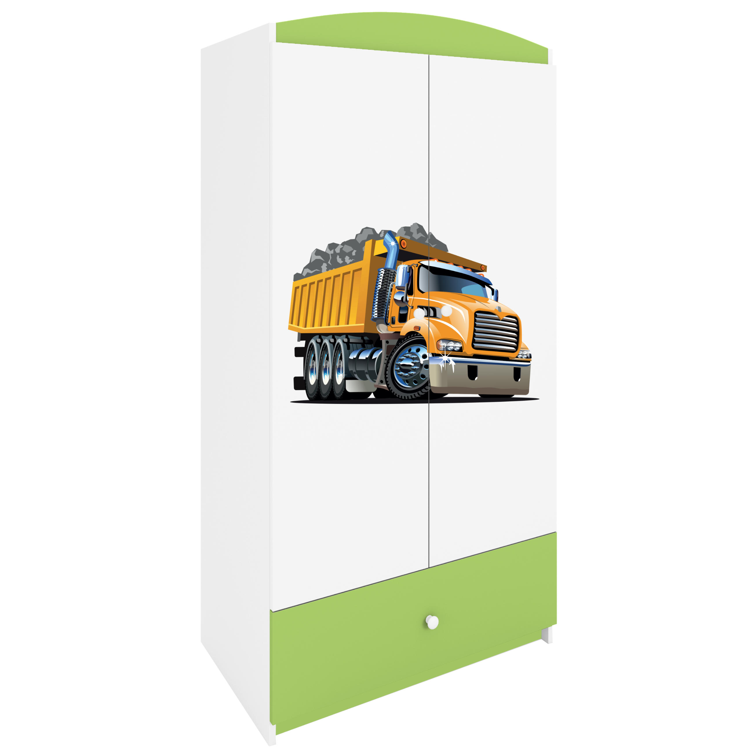 KINDERKLEIDERSCHRANK Lastwagen - Grün, Holzwerkstoff (90/175/52cm) - RAUMHIRSCH FURNITURE