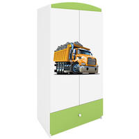 KINDERKLEIDERSCHRANK Lastwagen 90/175/52 - Grün, Holzwerkstoff (90/175/52cm) - Kocot Kids
