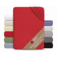 SPANNBETTTUCH Premium Frottee rot, 140x200 cm - 160x200 cm - Rot, Textil (160/200cm) - biberna