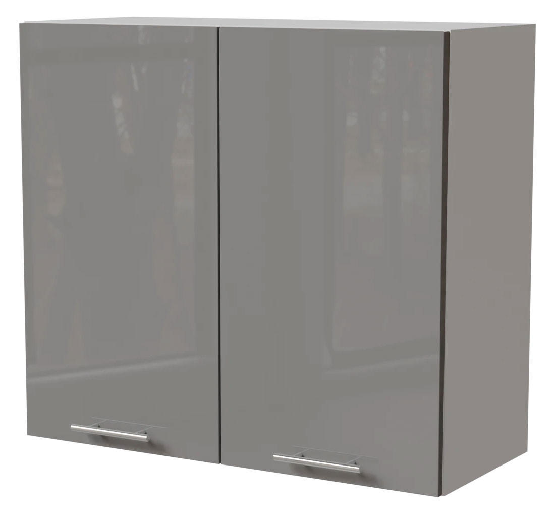 KÜCHENHÄNGESCHRANK Essen W3/80 Grau Hochglanz / Weiß Matt 80 / 32,5 / 72cm - Weiß/Grau, Holz/Holzwerkstoff (80/72/32.5cm) - Feldmann-Wohnen
