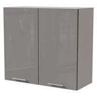 KÜCHENHÄNGESCHRANK Essen W3/80 Grau Hochglanz / Weiß Matt 80 / 32,5 / 72cm - Weiß/Grau, Holz/Holzwerkstoff (80/72/32.5cm) - Feldmann-Wohnen