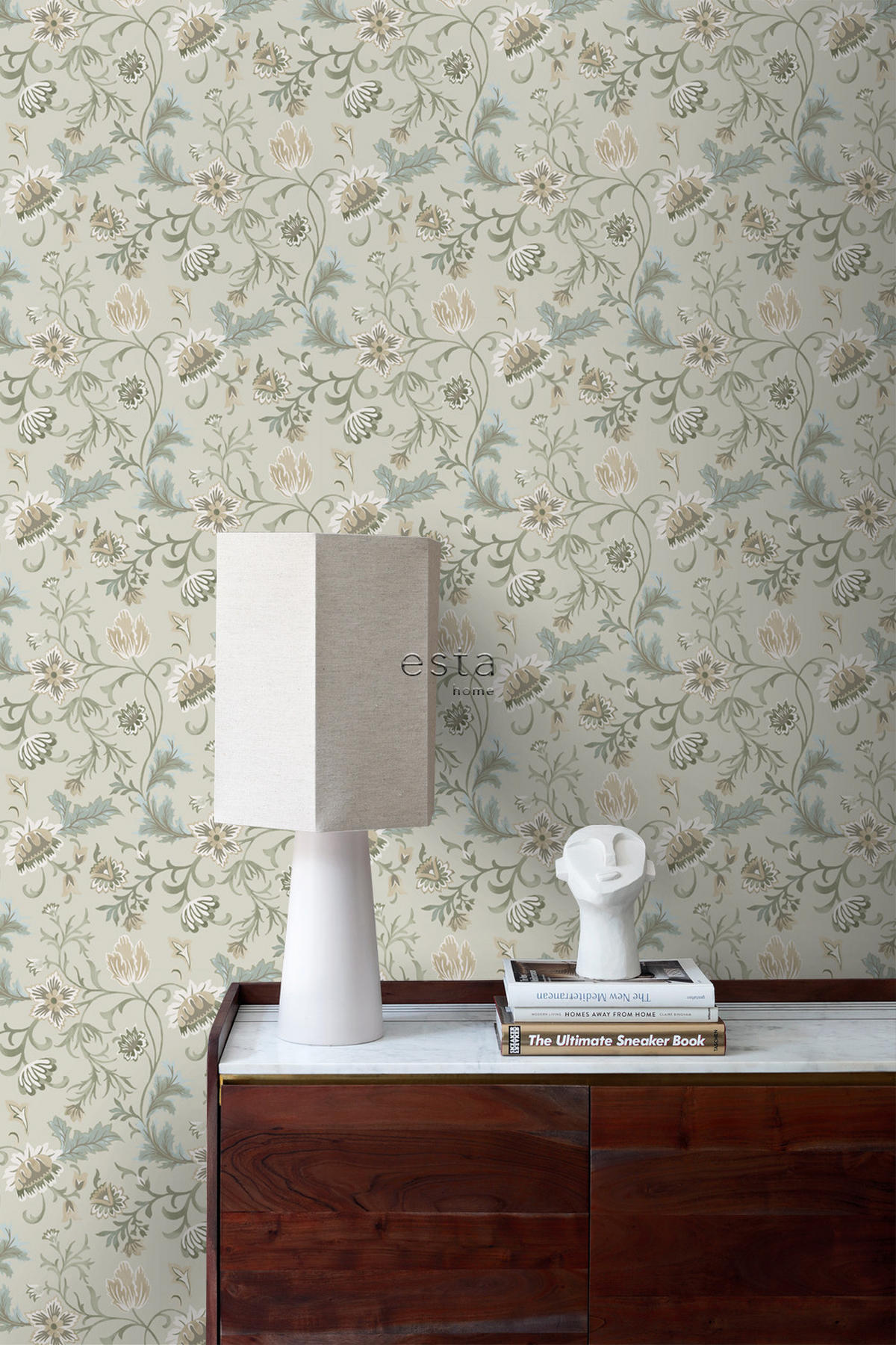 TAPETE Blumenmuster 53 cm x 10.05 m - Beige, Papier (53/1000cm) - ESTAhome