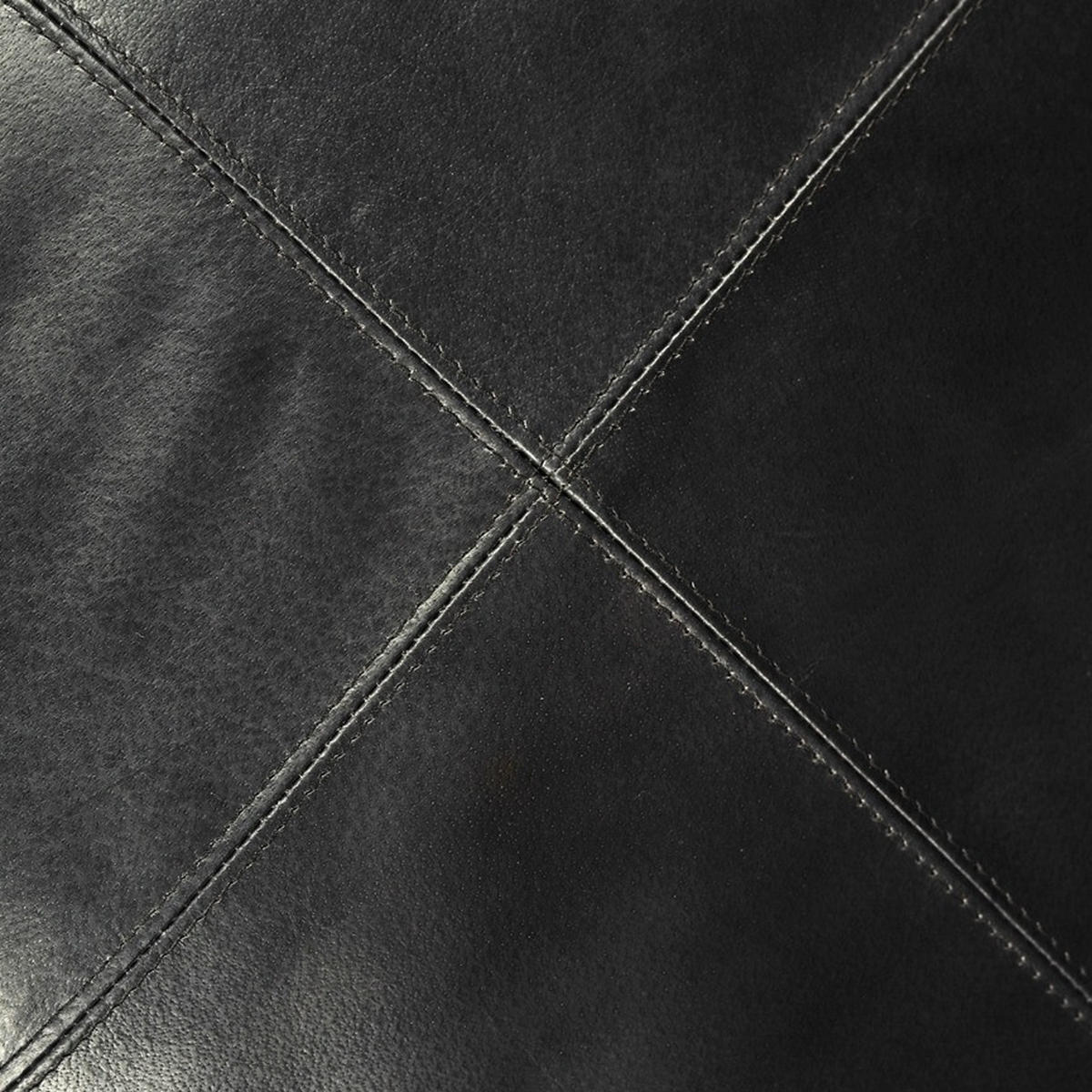 POUF 75/75/45 cm Echtleder Schwarz - Schwarz, Leder (75/45/75cm) - Furnhouse