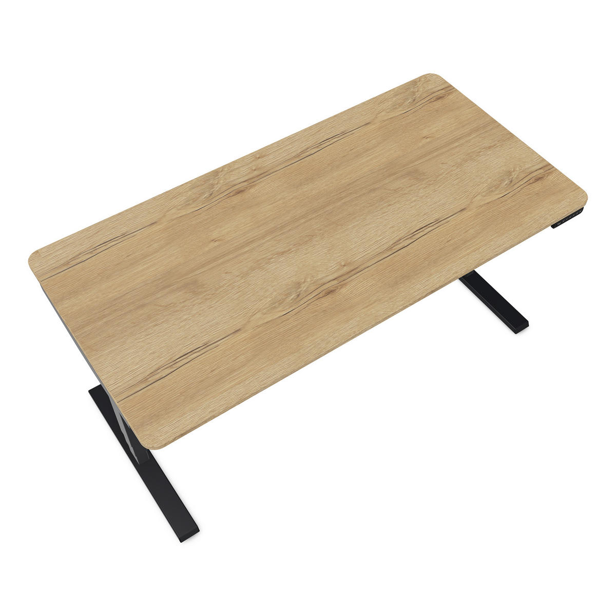 SCHREIBTISCH Elektrisch höhenverstellbarer Schreibtisch Y-Line Curved Eiche Natura Schwarz 160/80/62-127cm - Schwarz/Eiche Artisan, Holzwerkstoff/Metall (80/160/127cm) - ASSMANN