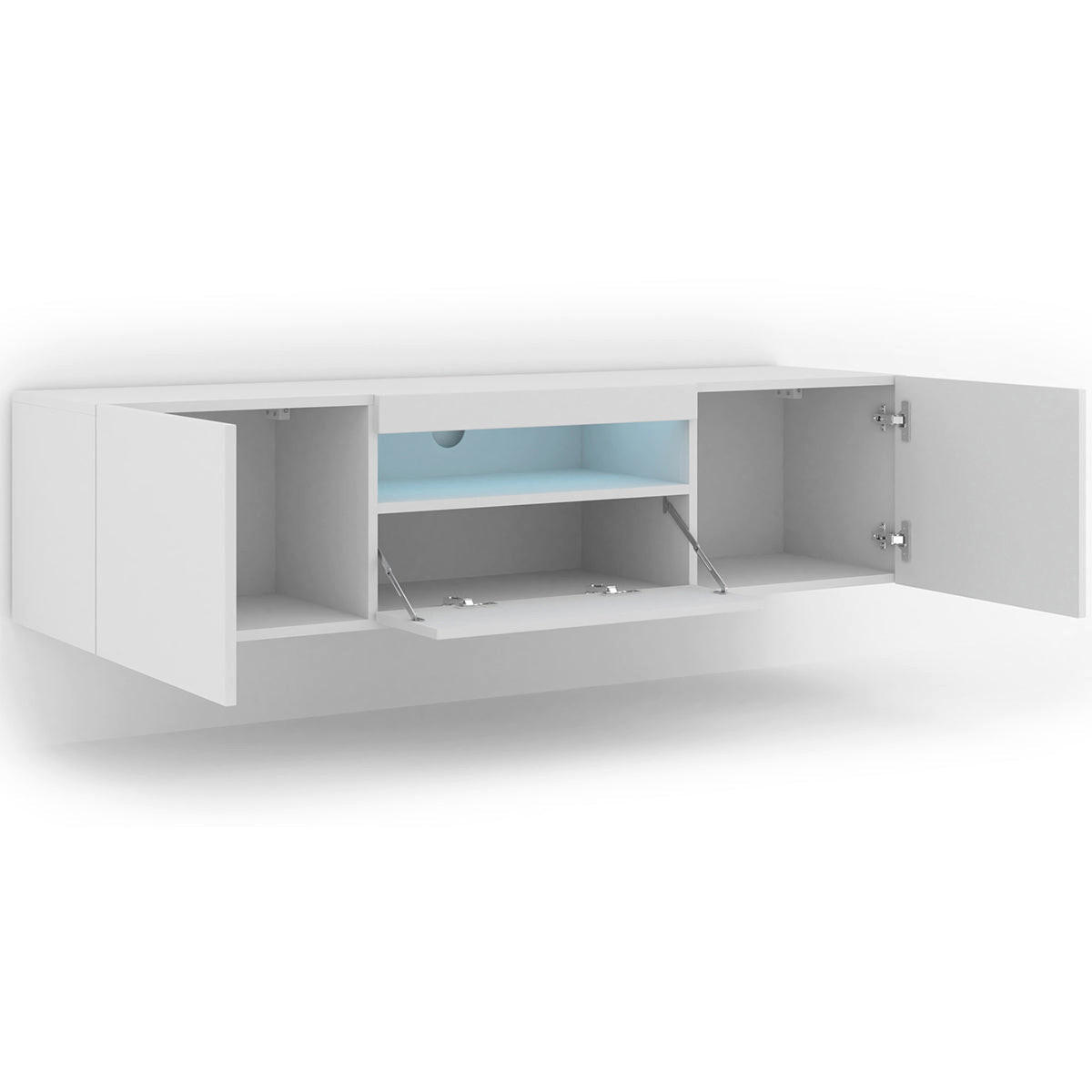 TV STOLÍK Aurus Biela - biela, kompozitné drevo (150/36/37cm) - Petits-meubles