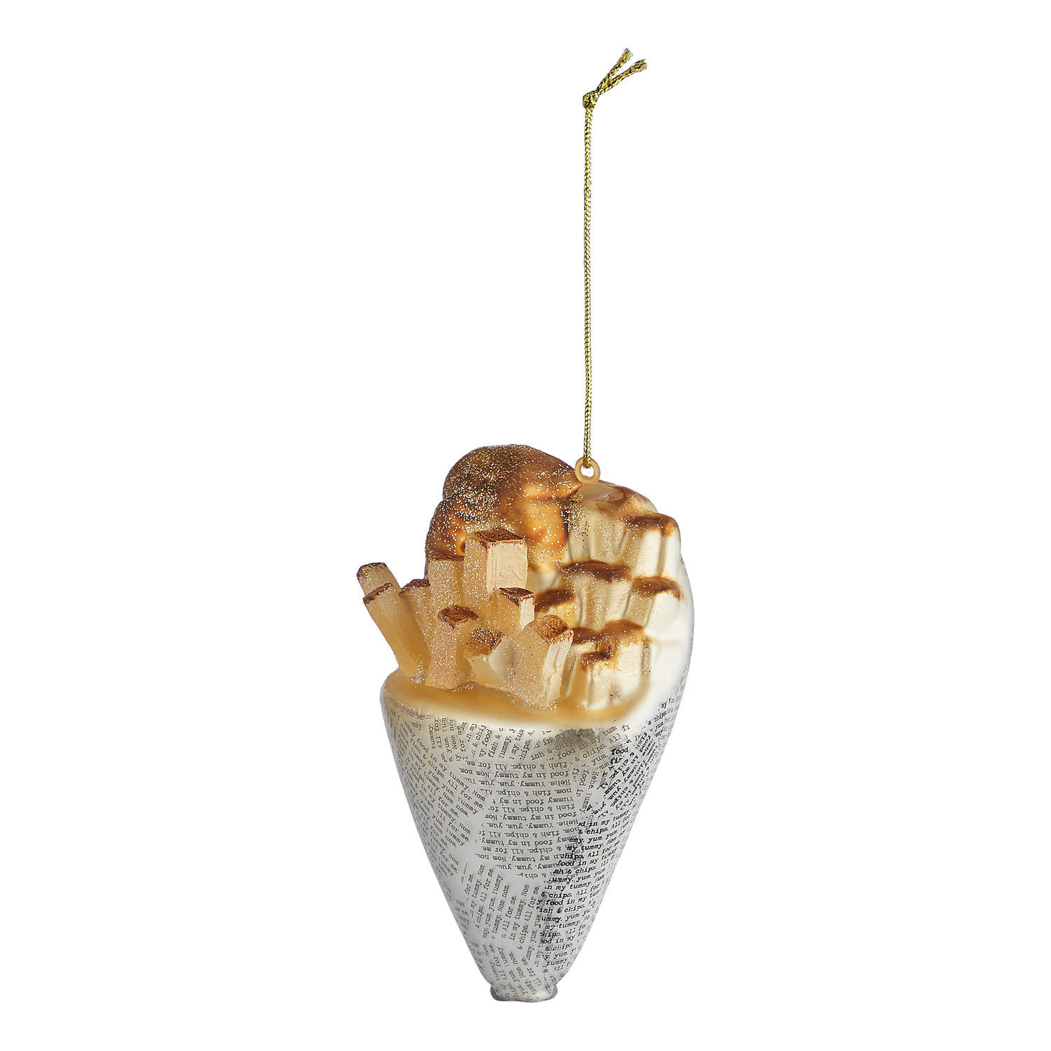 BAUMANHÄNGER Hang On Pommes Tüte - Creme, Glas (7/10/5cm) - Butlers